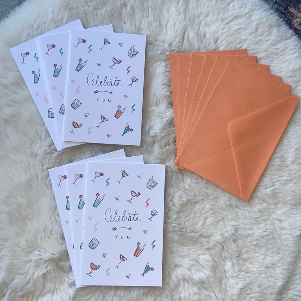 Stationary set blank cards celebrate you party birthday congrats greeting card